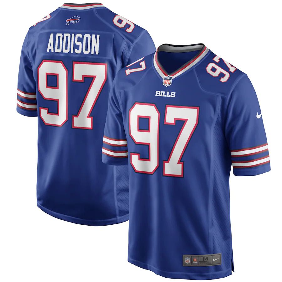 Men Buffalo Bills 97 Mario Addison Nike Royal Game Player NFL Jersey